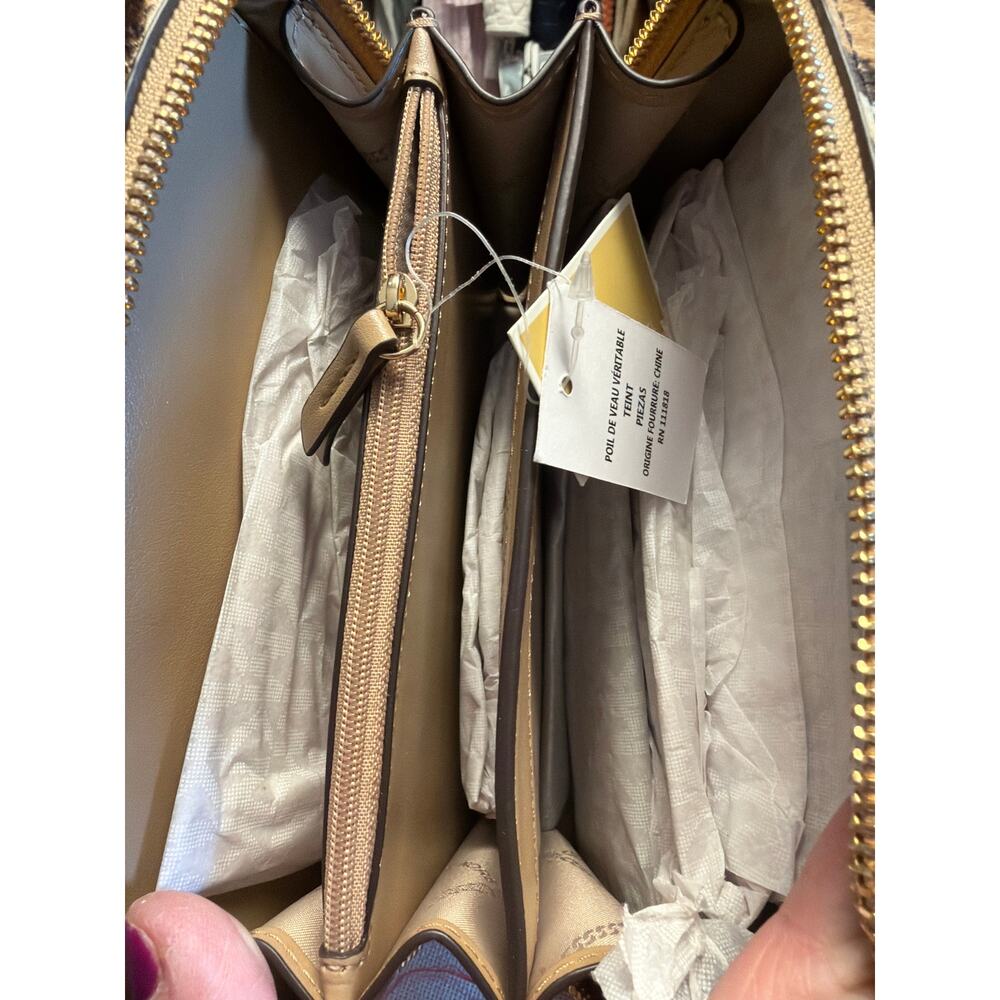 Michael Kors Zebra Haircalf Crossbody Satchel Bag NWT Adjustable Strap - Picture 6 of 10